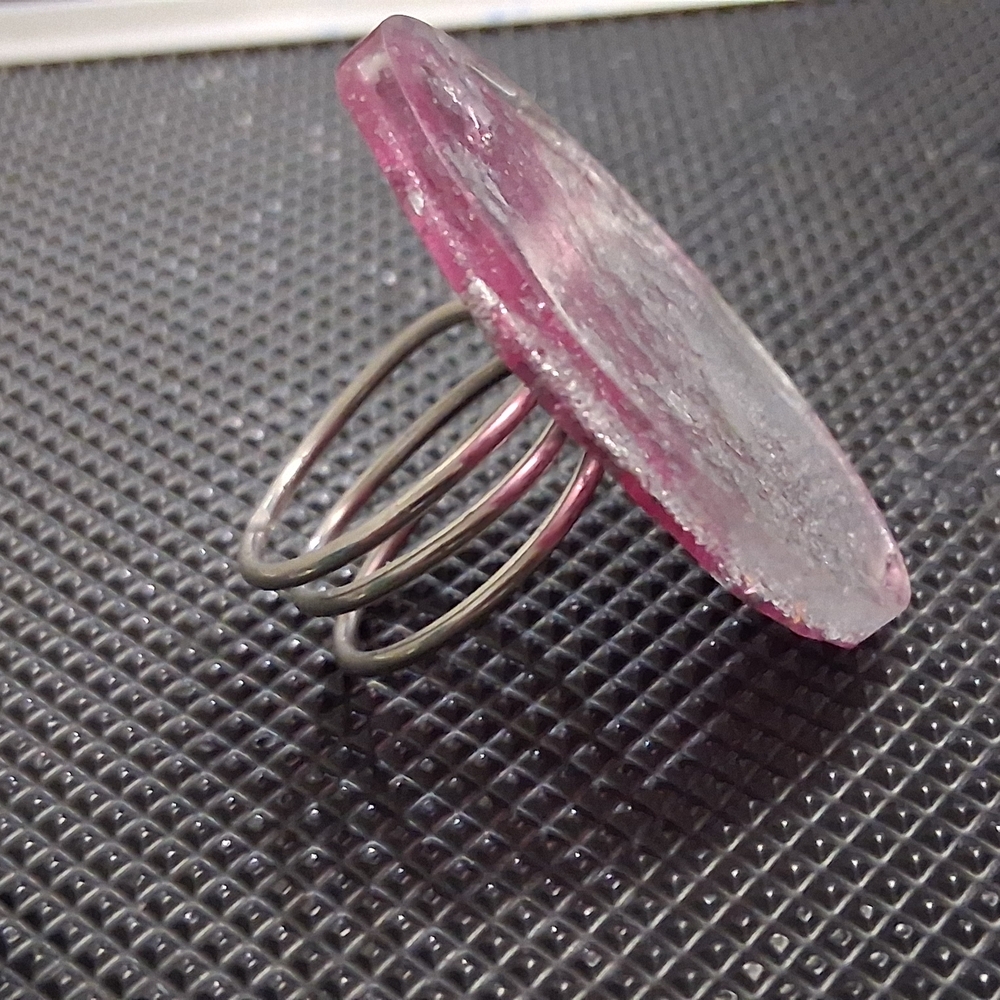 Handmade Abstract Metallic Statement Ring - Picture 8 of 9